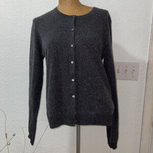 NWT $299 Heather Charcoal Baby Cashmere INCASHMERE Cardigan Sweater L